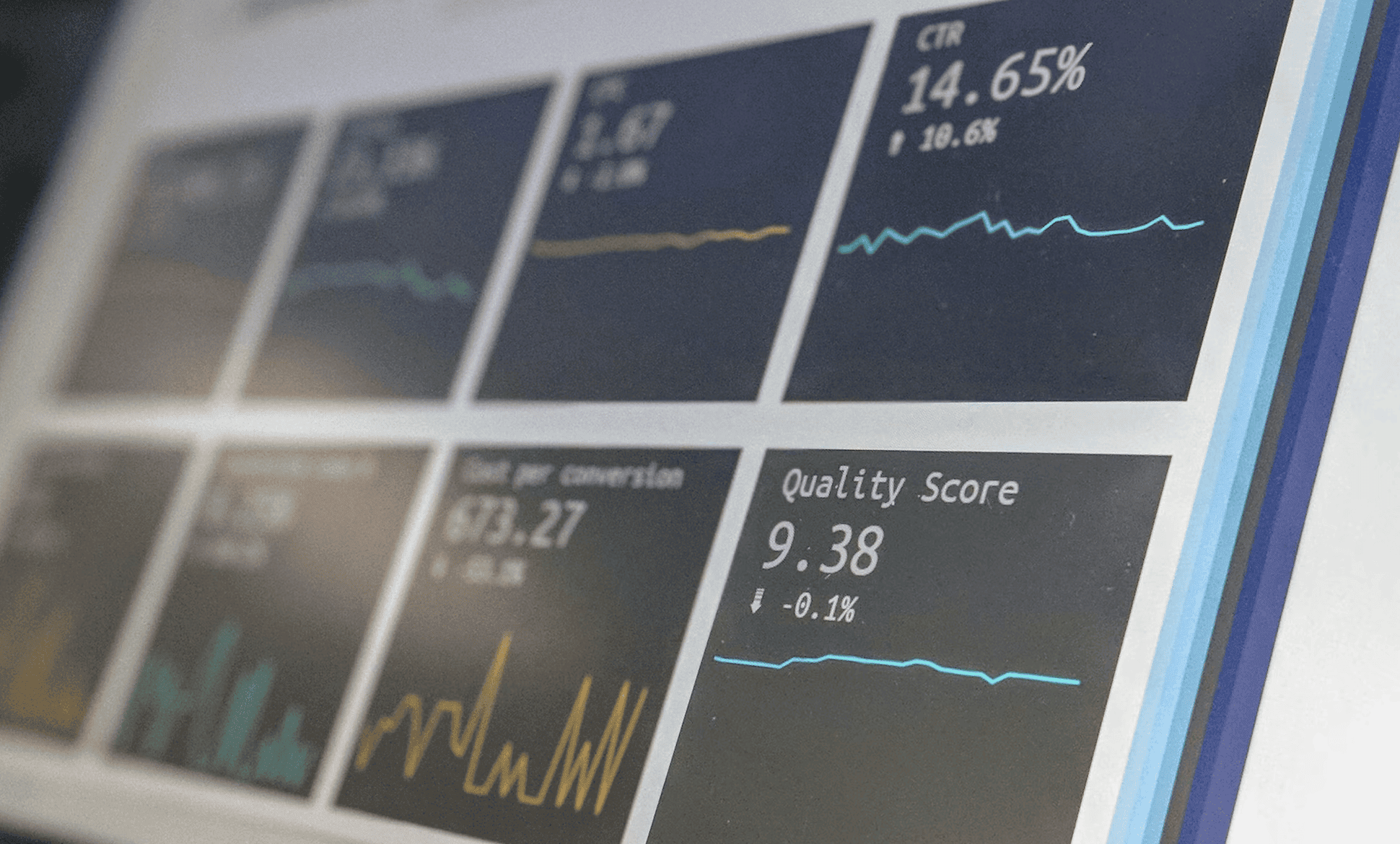 Photo of a data reporting dashboard on a laptop screen